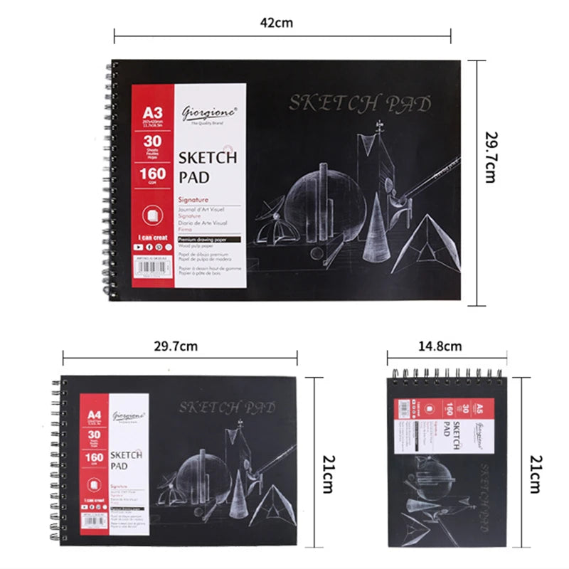 Carnet de Croquis Spirale Haute Qualité 160g