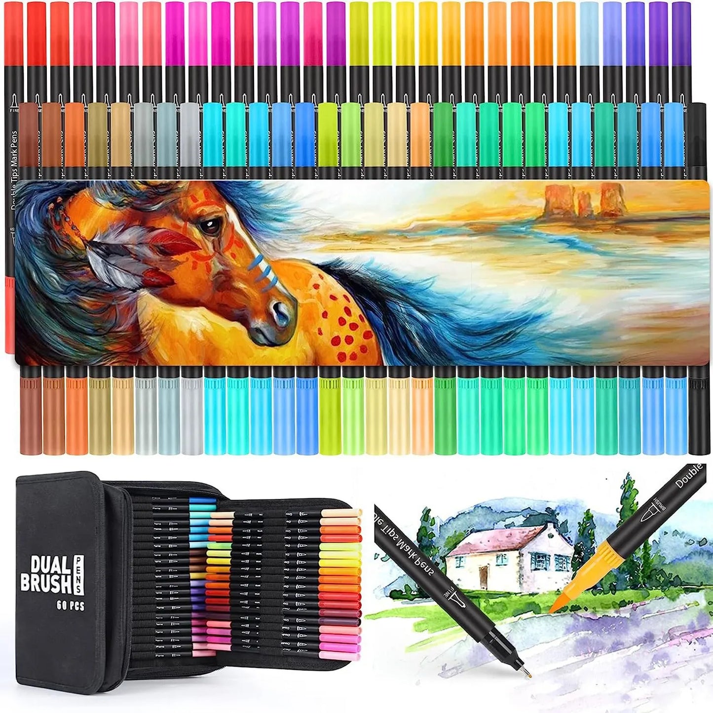 Feutres de Couleurs à Double Pointe