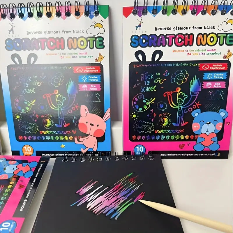 Carnet de Papier à gratter arc-en-ciel