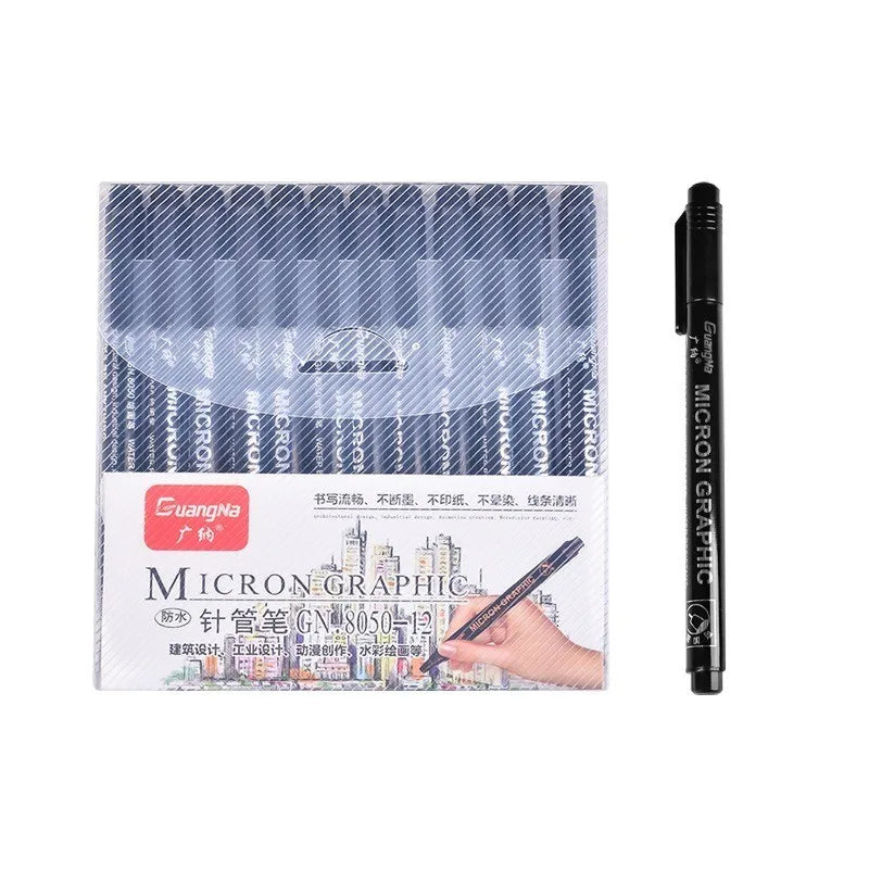 Set 12 Feutres Noirs, Ebook offert et -50% sur le carnet croquis et le set de crayons graphite !