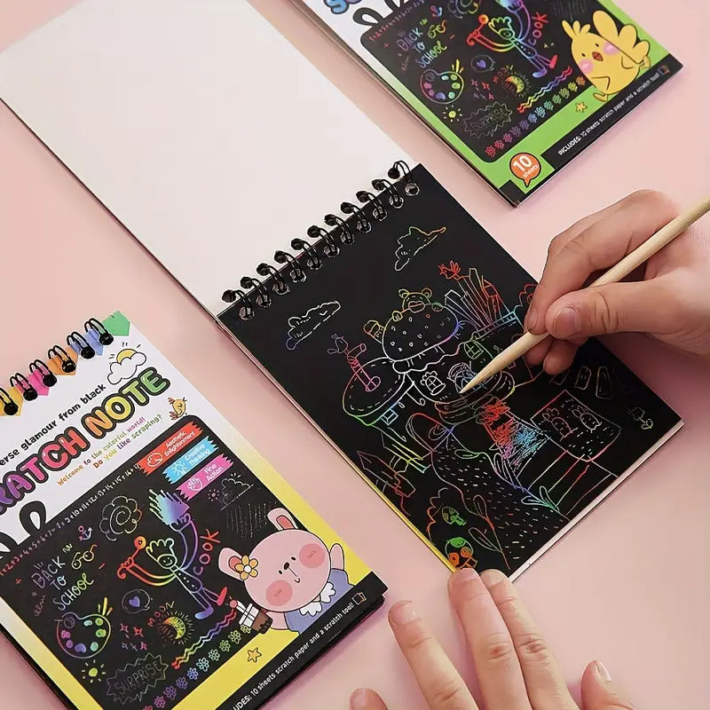 Carnet de Papier à gratter arc-en-ciel