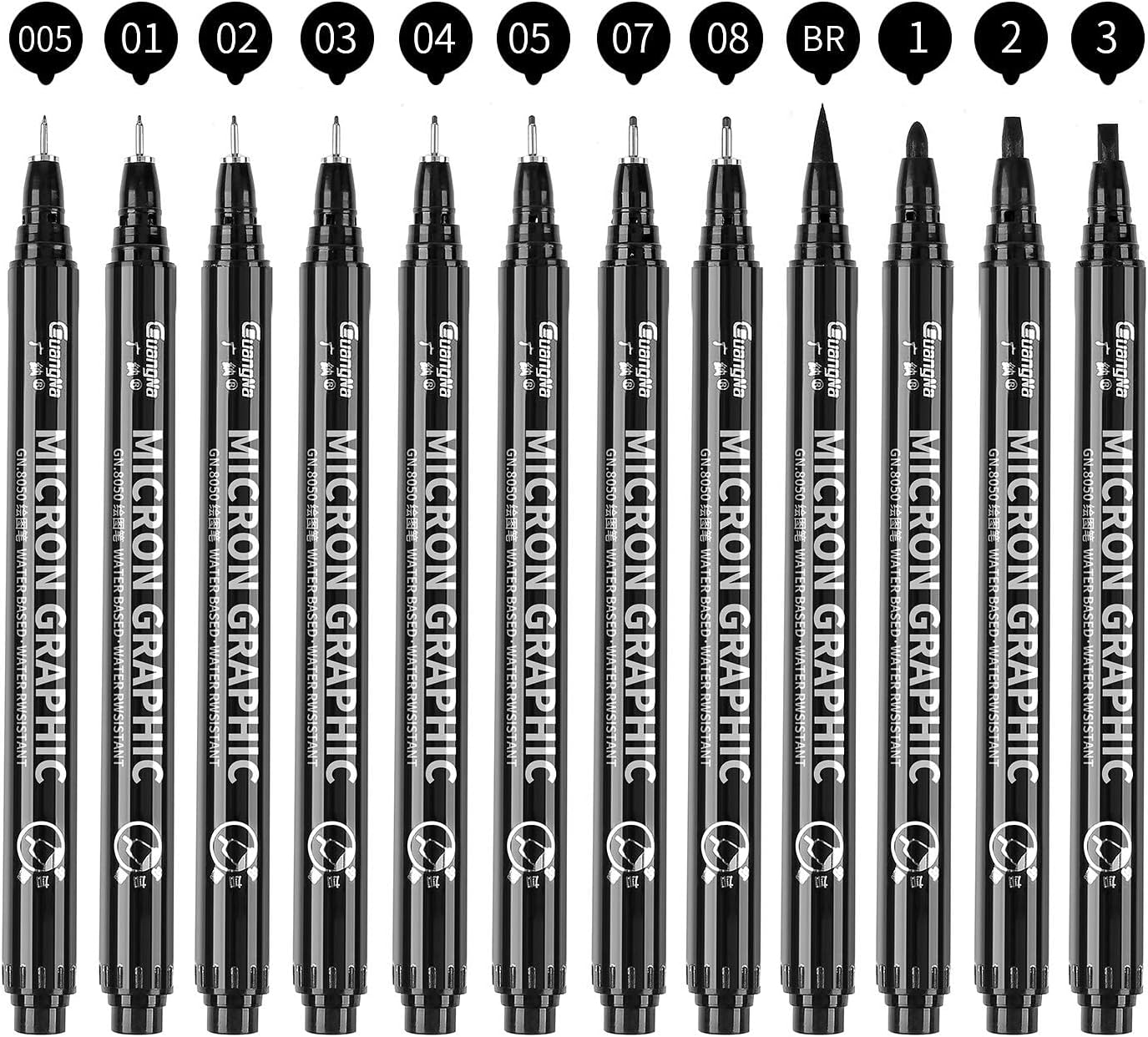 Set 12 Feutres Noirs, Ebook offert et -50% sur le carnet croquis et le set de crayons graphite !