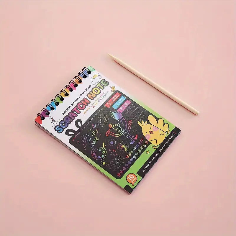 Carnet de Papier à gratter arc-en-ciel