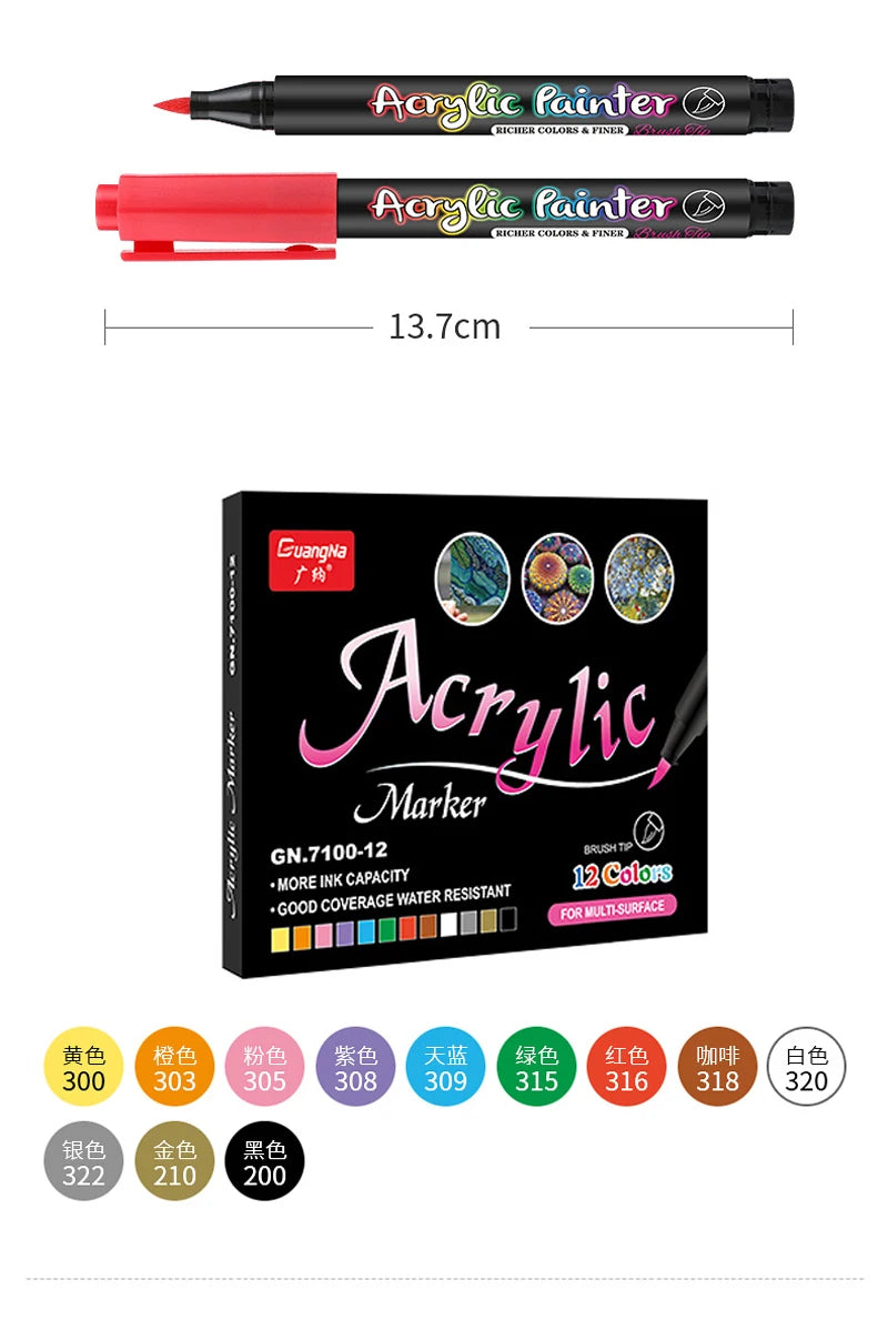 Feutres Acrylique pointe fine et souple