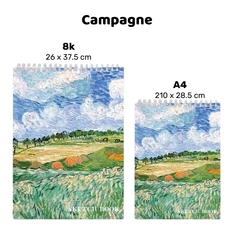 Carnet de dessin à thème paysage