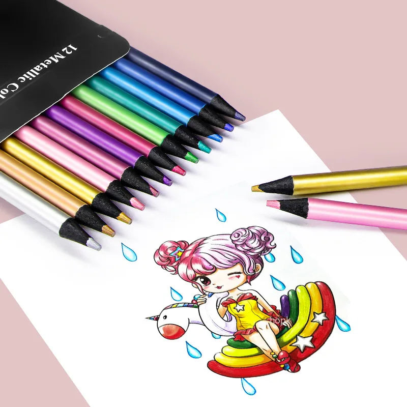Crayons de couleur métalliques