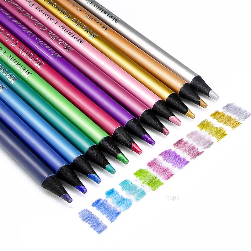Crayons de couleur métalliques