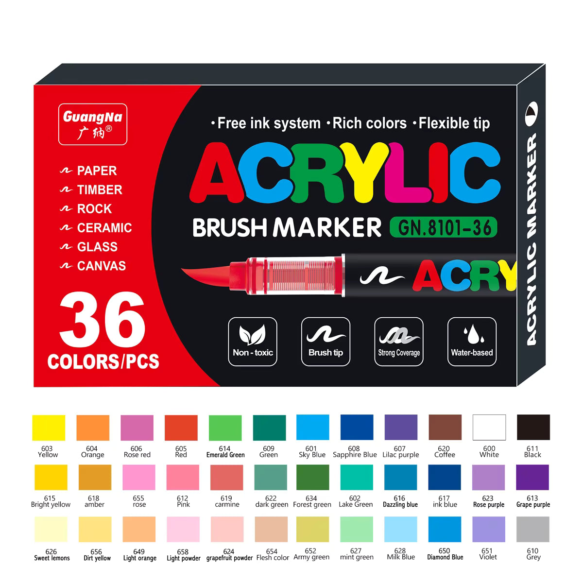 Feutres acrylique pointe fine et souple