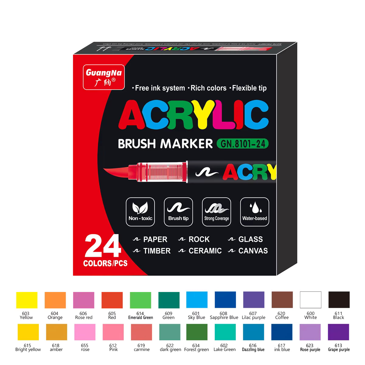 Feutres acrylique pointe fine et souple