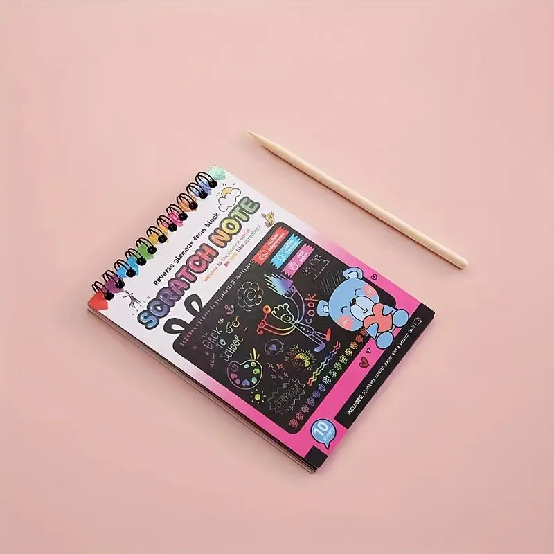 Carnet de Papier à gratter arc-en-ciel