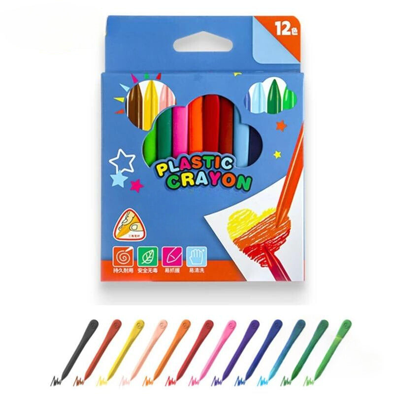 Crayons de Couleur Non Toxiques en Plastique