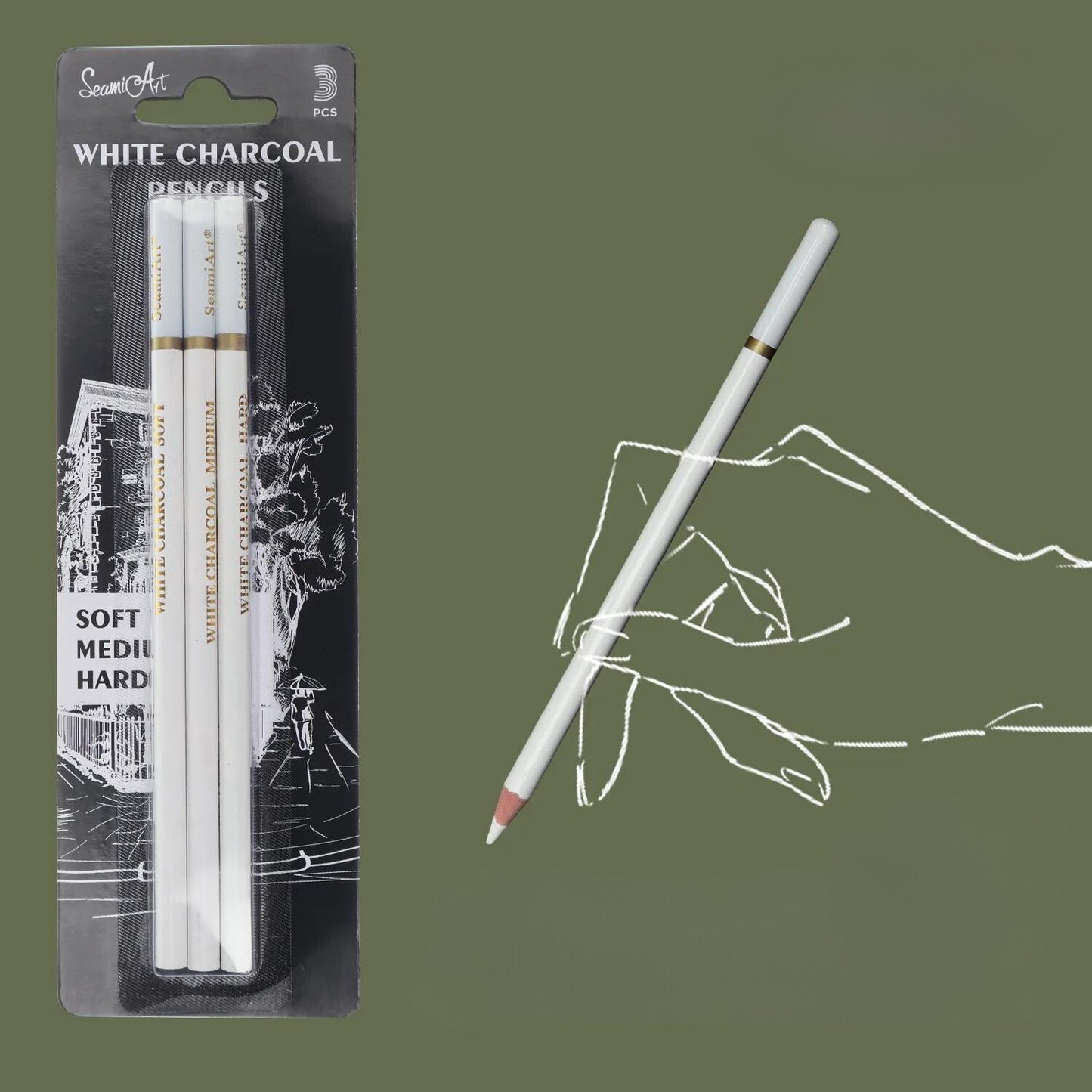 Crayons blanc 3 duretés