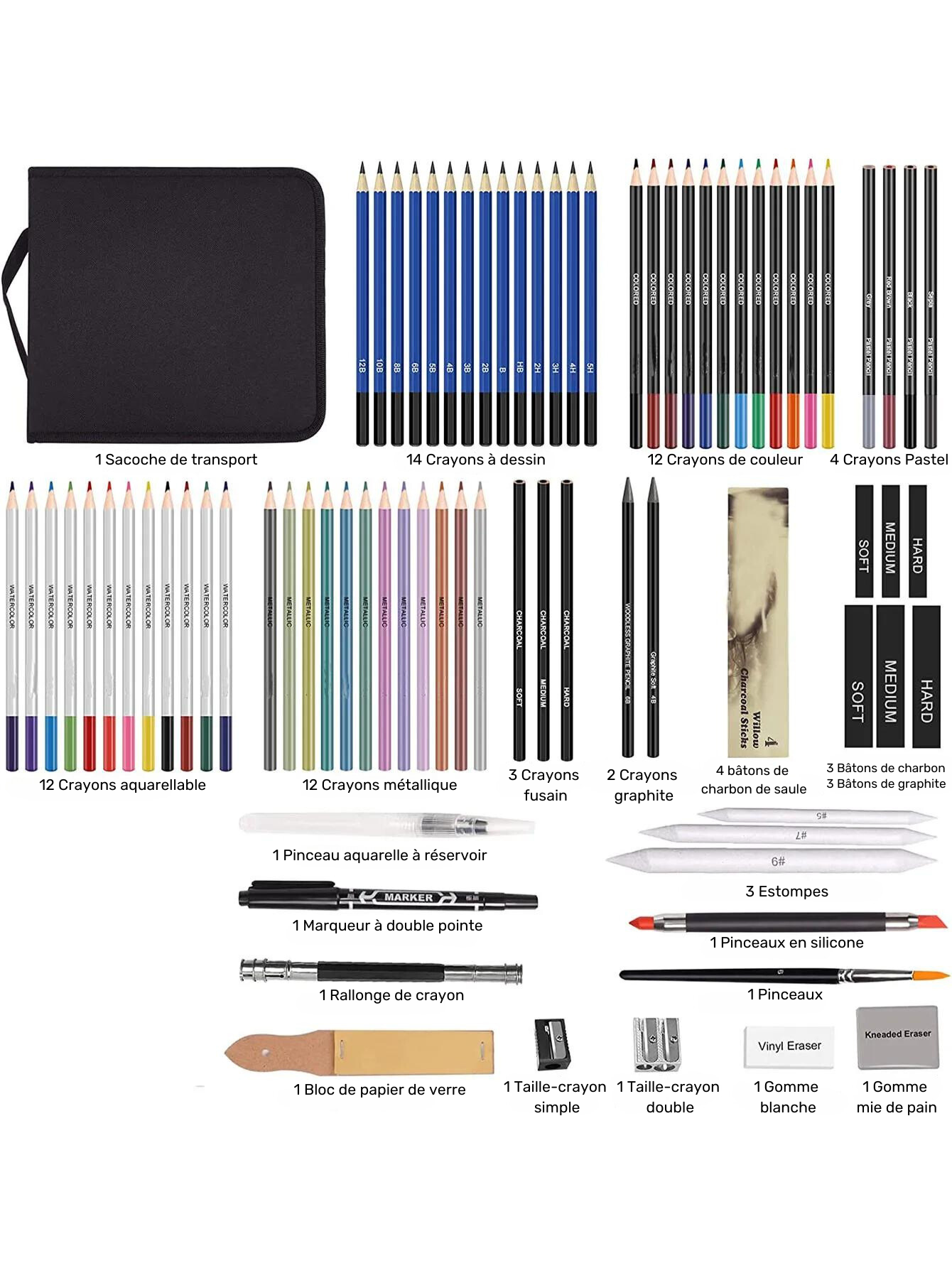 Kit de Dessin avec Crayons de Couleur