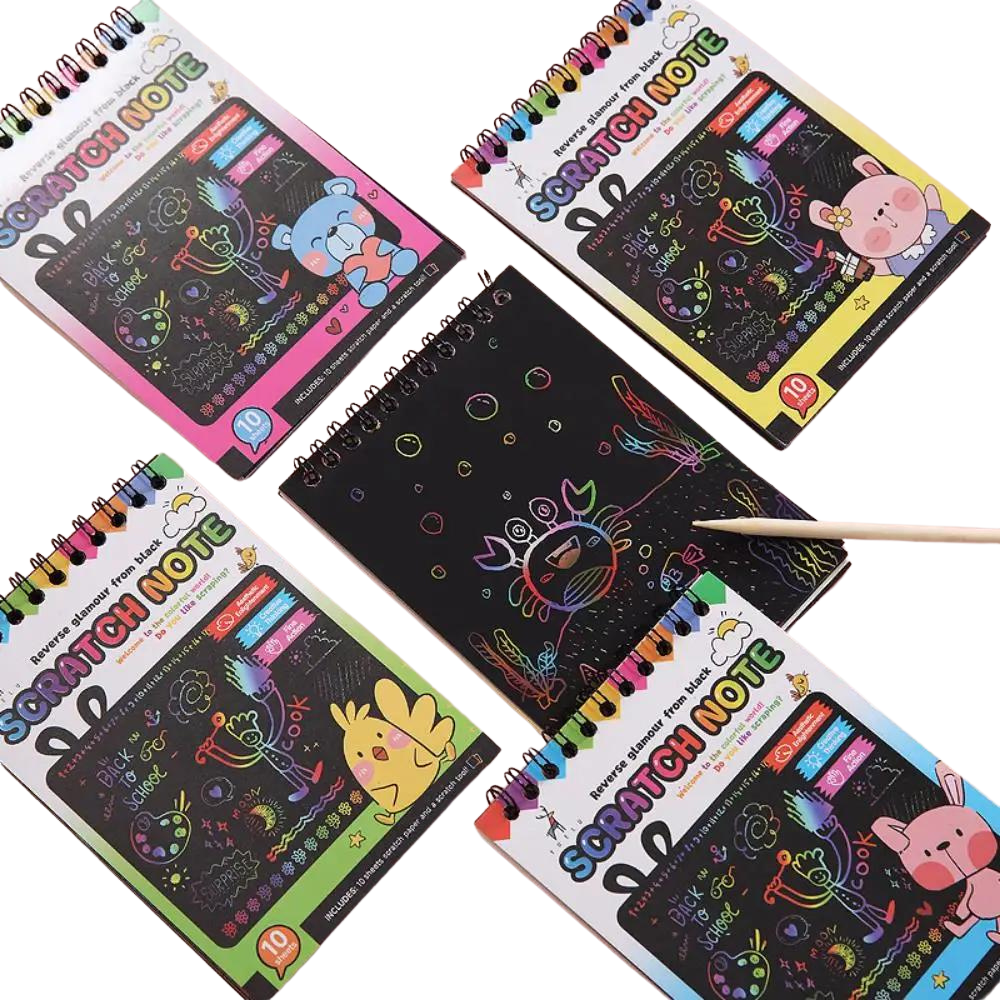 Carnet de Papier à gratter arc-en-ciel
