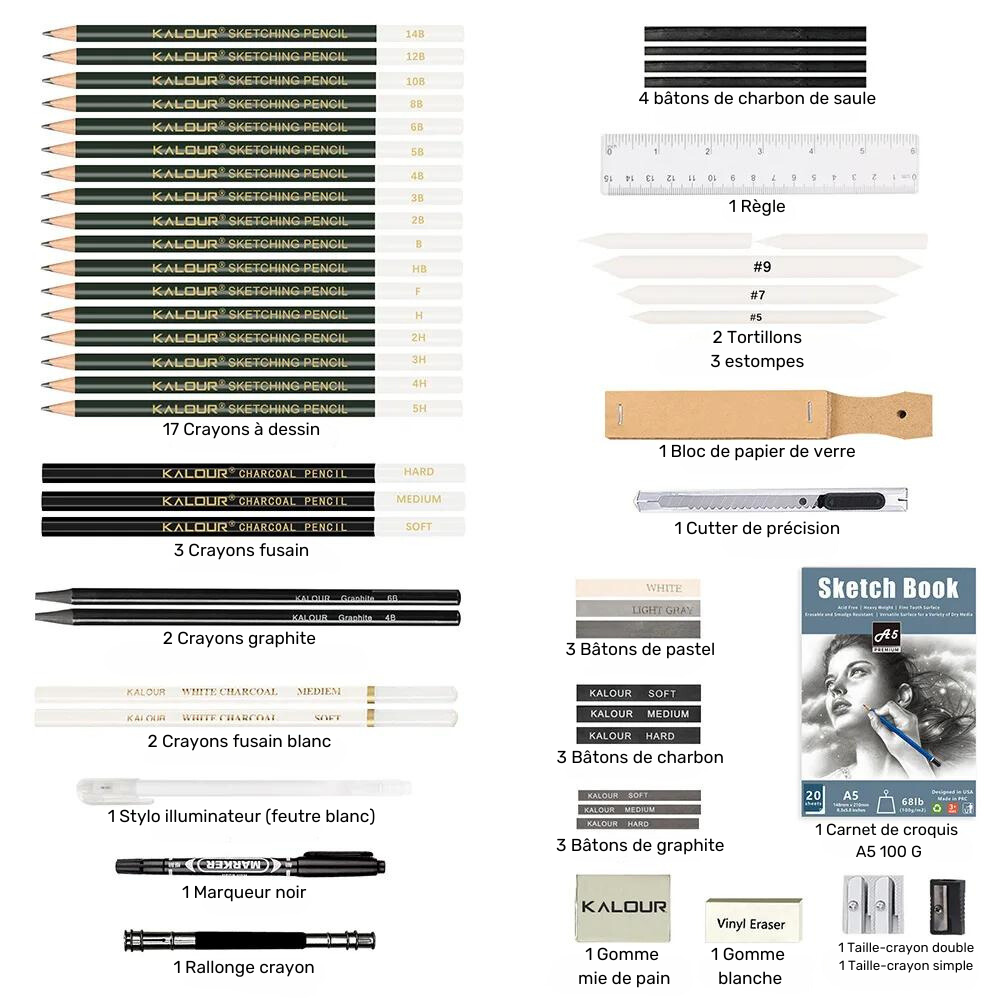 Kit de Dessin 54 pièces
