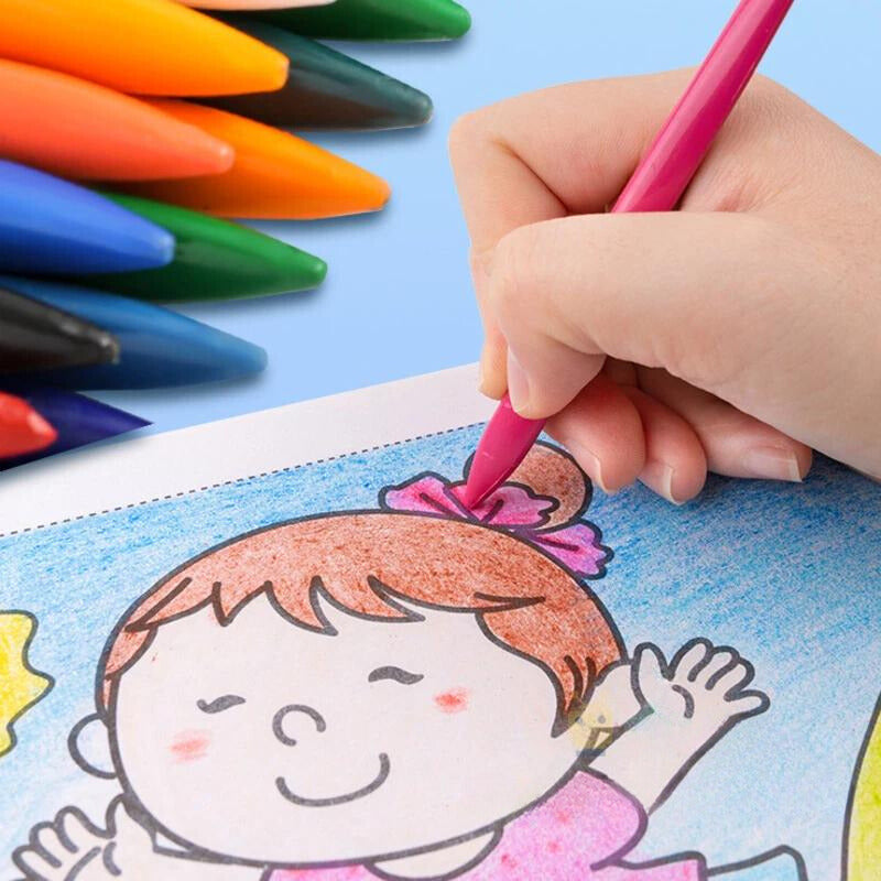 Crayons de Couleur Non Toxiques en Plastique