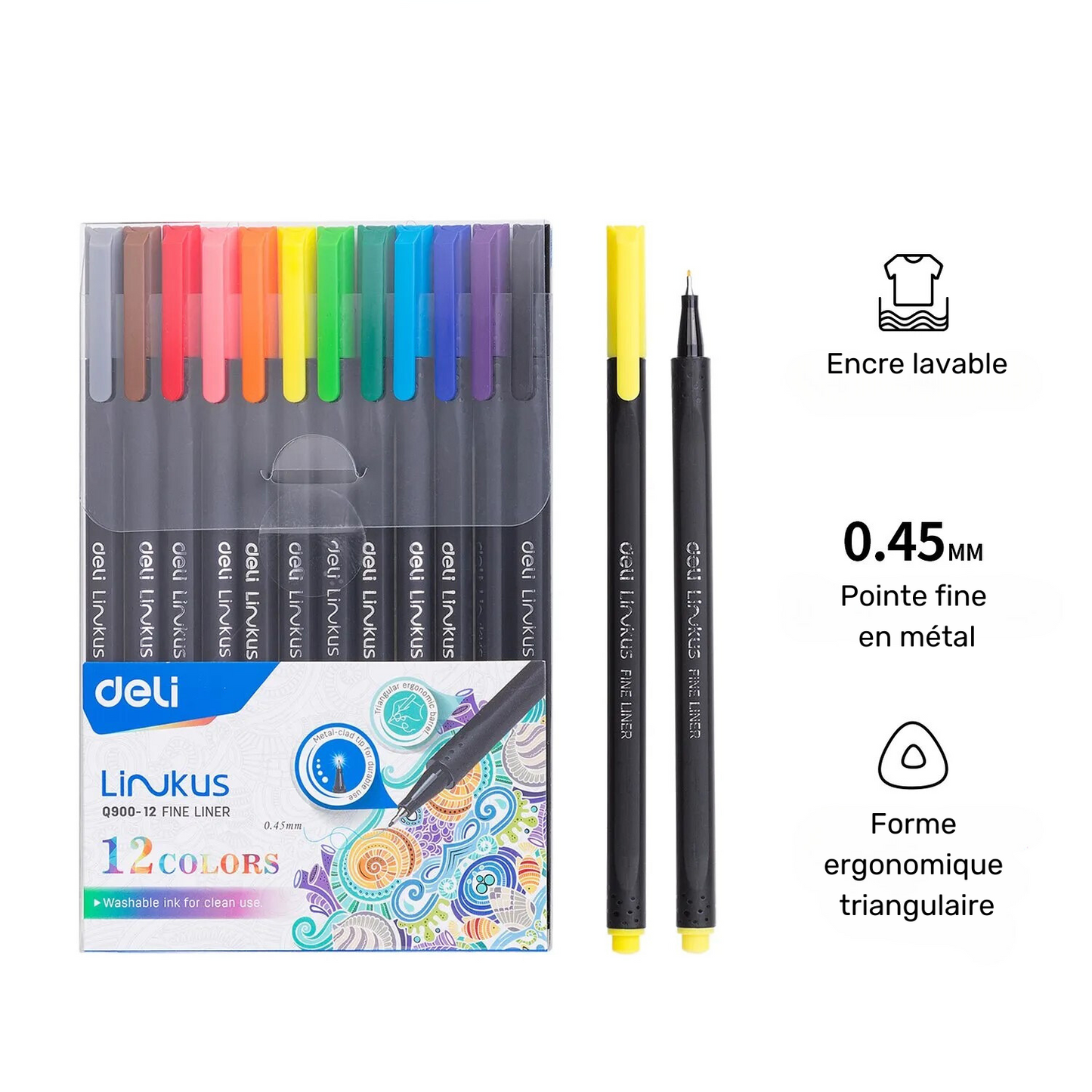 Feutres 12 Couleurs pointe fine