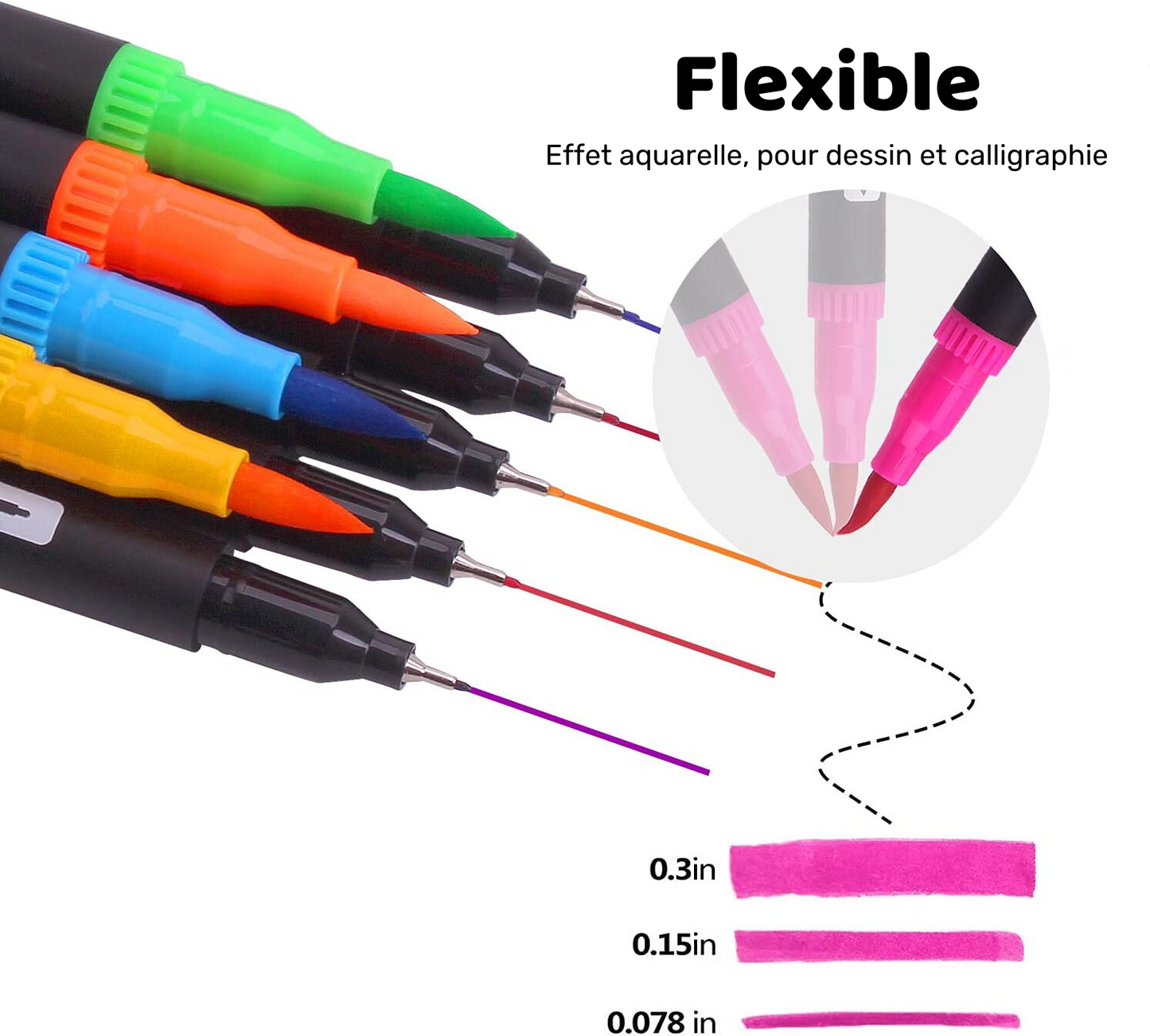 Feutres de Couleurs à Double Pointe
