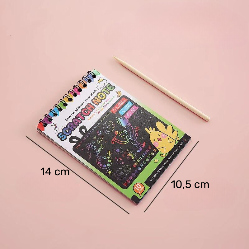 Carnet de Papier à gratter arc-en-ciel