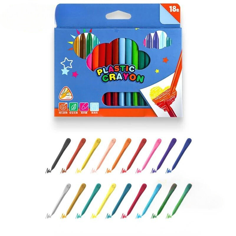 Crayons de Couleur Non Toxiques en Plastique