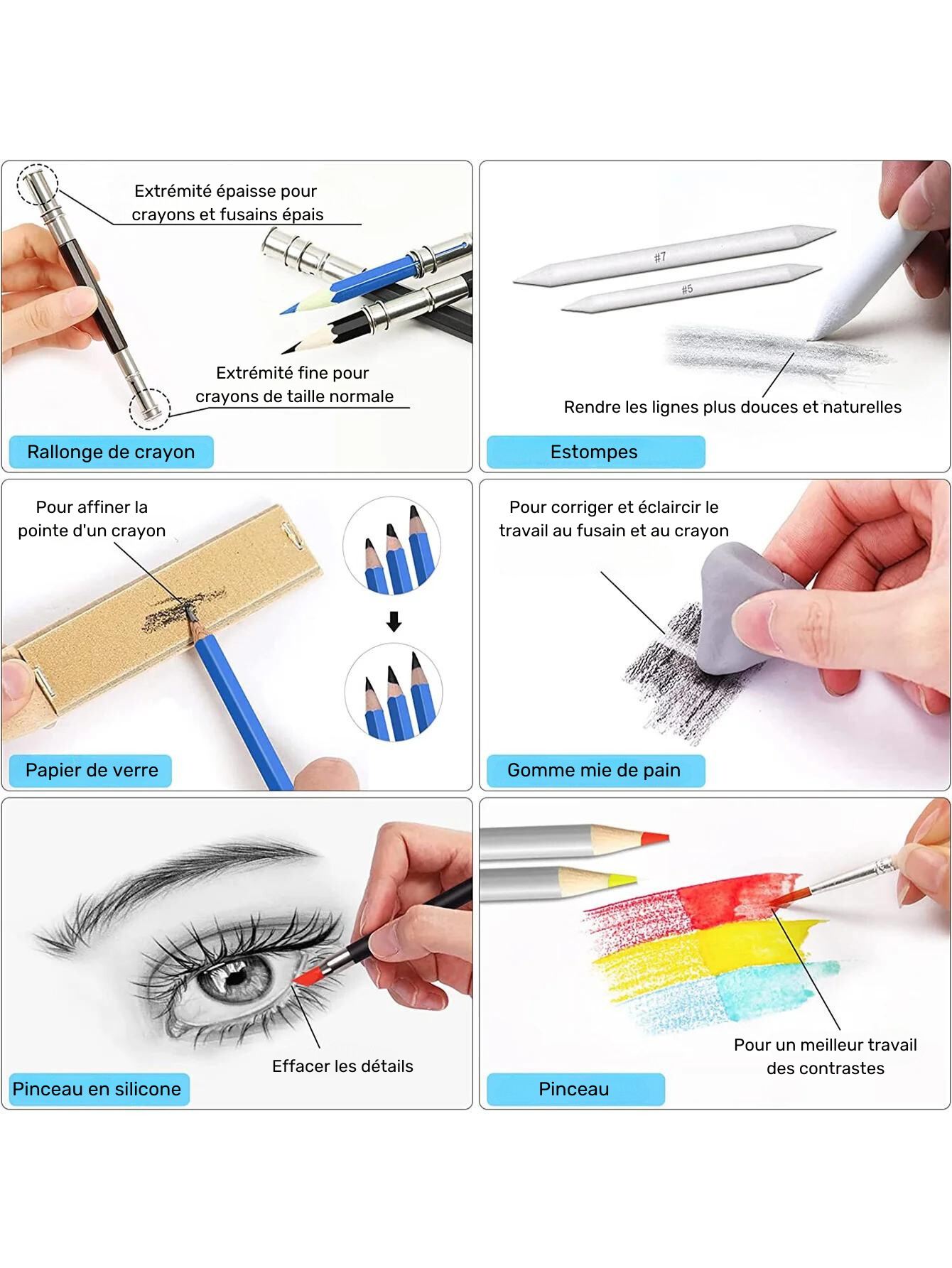 Kit de Dessin avec Crayons de Couleur
