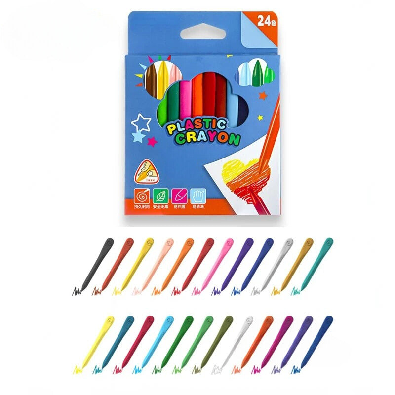 Crayons de Couleur Non Toxiques en Plastique
