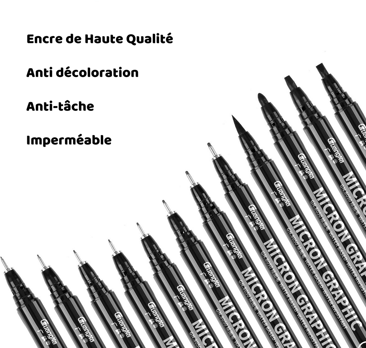 Set 12 Feutres Noirs, Ebook offert et -50% sur le carnet croquis et le set de crayons graphite !