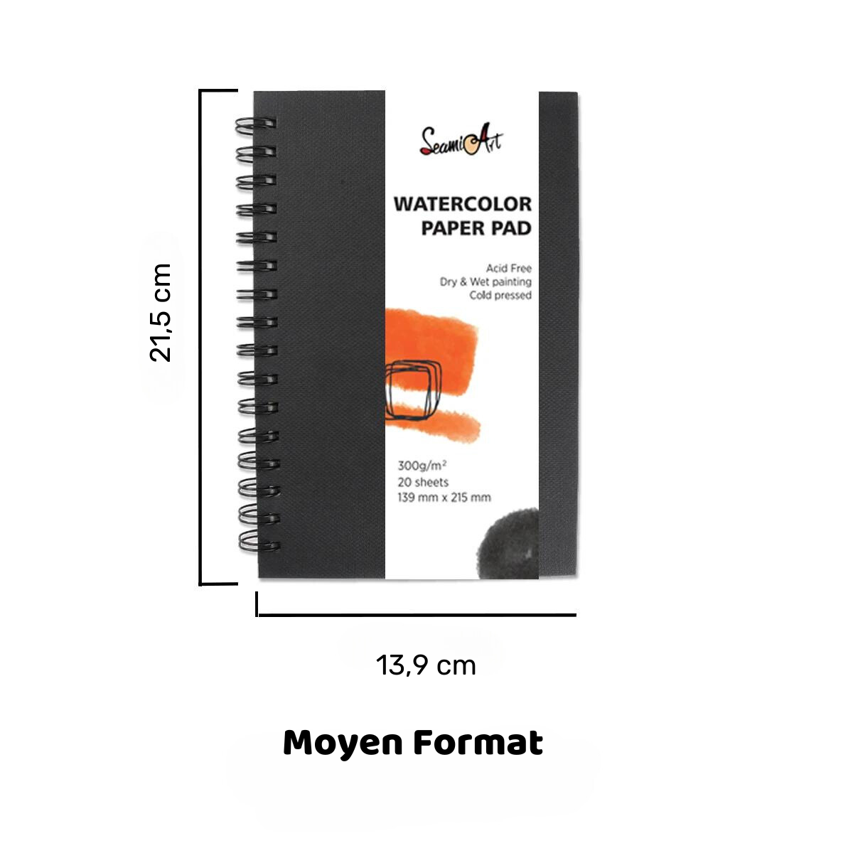 Carnet dessin spirale 300g