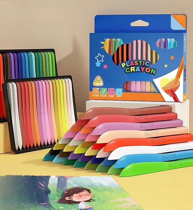 Crayons de Couleur Non Toxiques en Plastique
