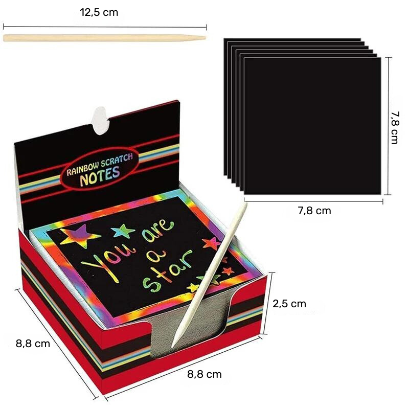 Bloc de Papier à Gratter Arc-en-ciel