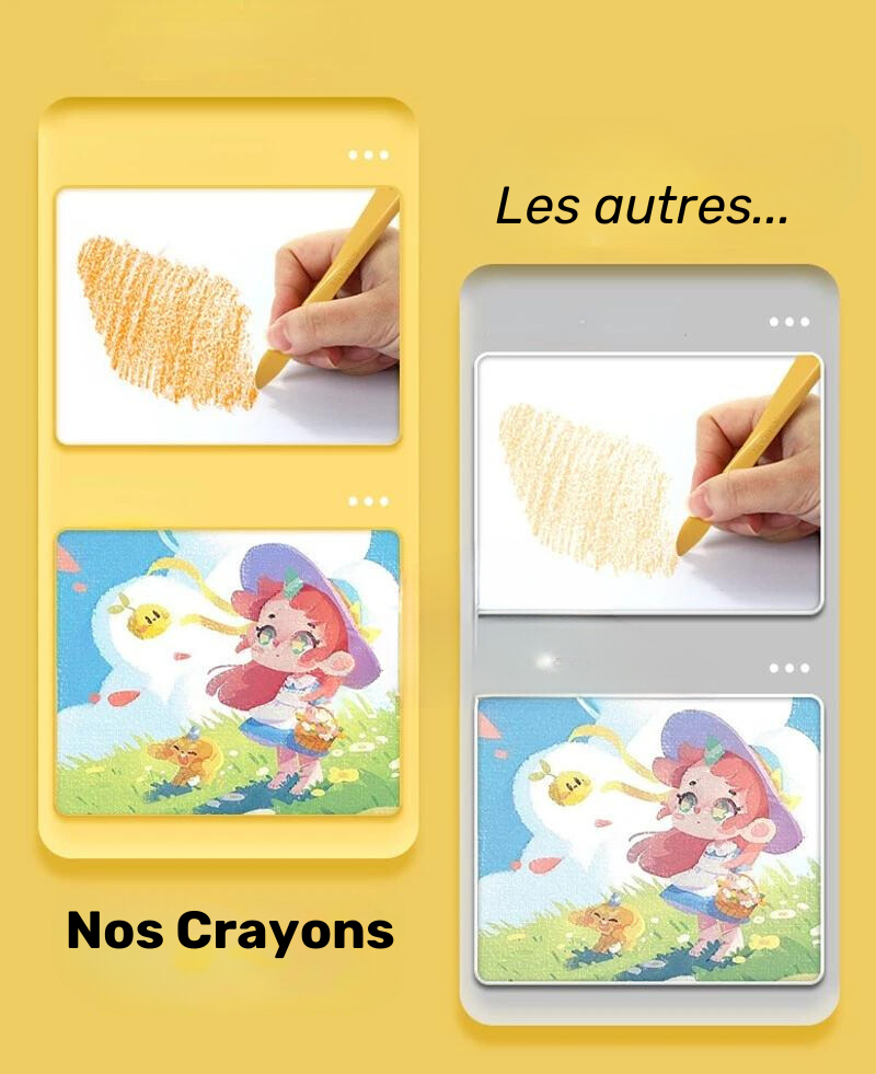 Crayons de Couleur Non Toxiques en Plastique
