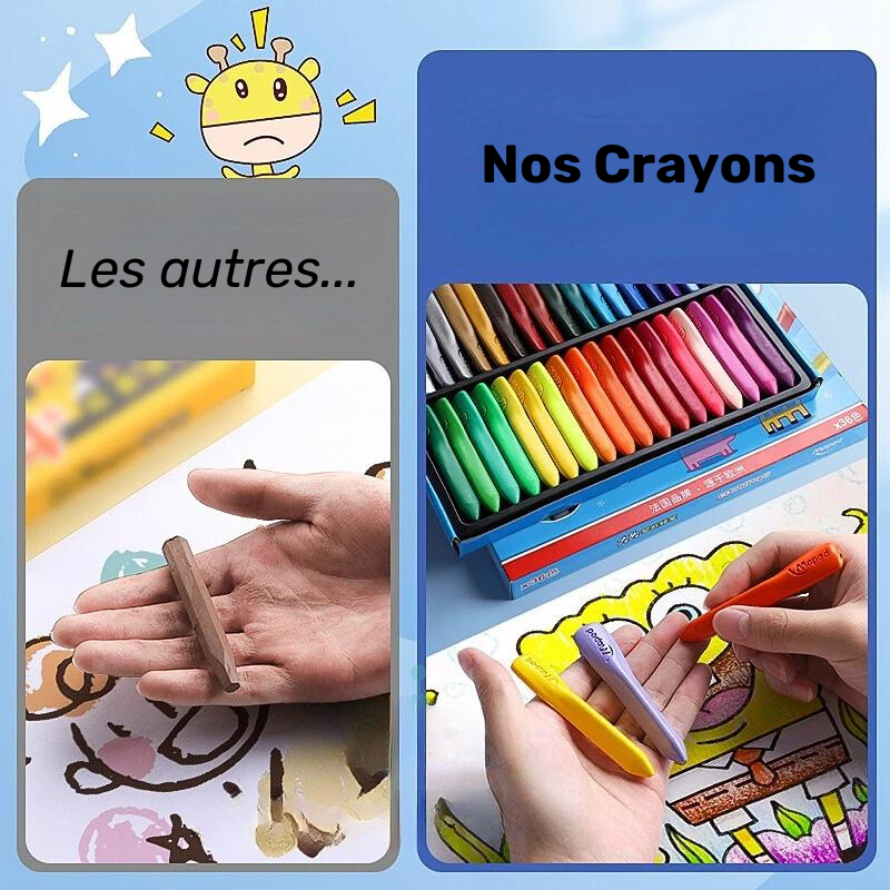 Crayons de Couleur Non Toxiques en Plastique