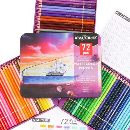 Crayons de couleur aquarellable premium