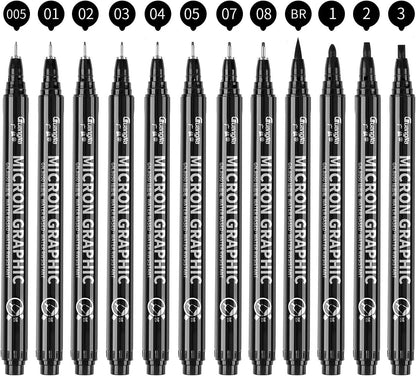 Set de 12 Feutres Noirs