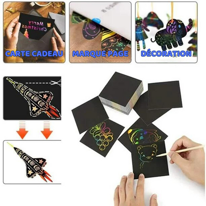 Papier à Gratter Arc-en-ciel