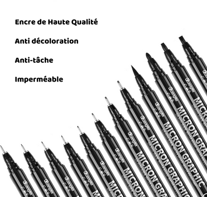 Set de 12 Feutres Noirs